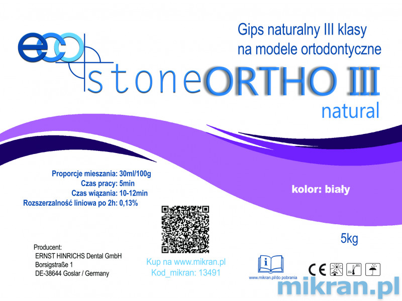 Gips klasse III EcoStone Ortho Naturel wit 5 kg