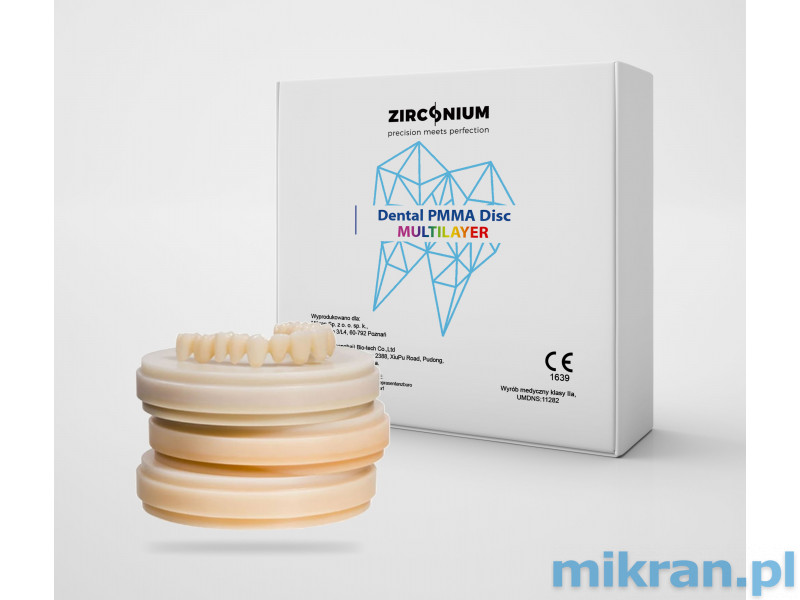 Zirkonium PMMA meerlaags 98x18mm