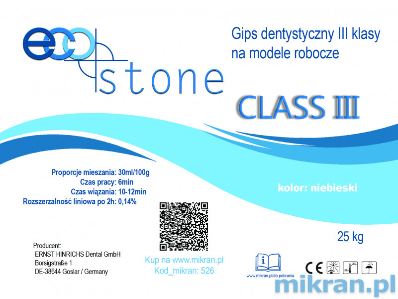 Gips klasse III EcoStone blauw 25 kg