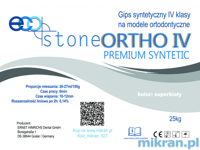 Gips klasse IV EcoStone Ortho Premium superwit 25kg