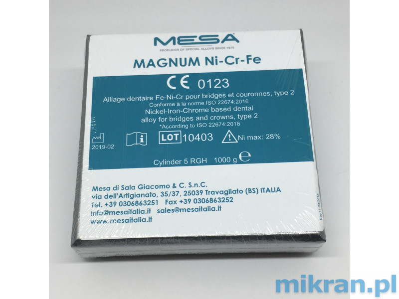 Magnum staal chroom-nikkel-ijzer (Ni-Cr-Fe)