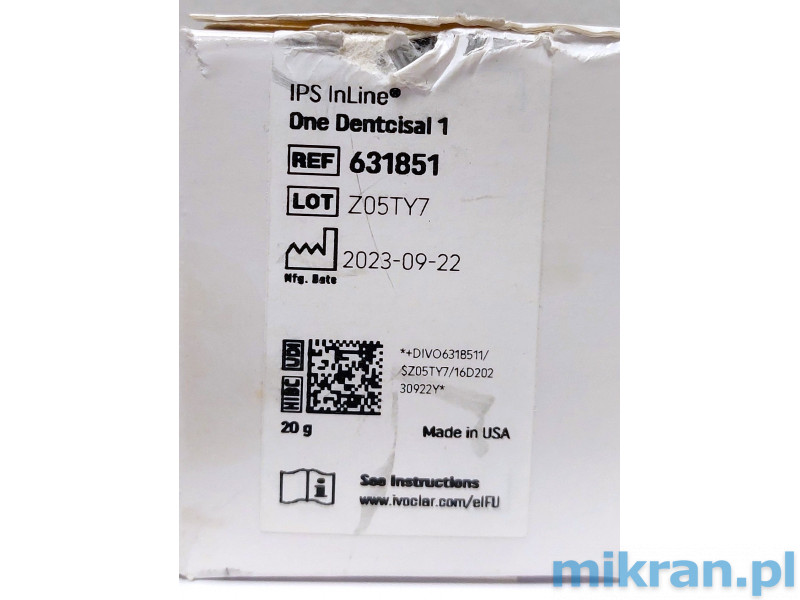 Outlet Ips InLine One Dentcisal 20g 1 Beschadigde buitenverpakking